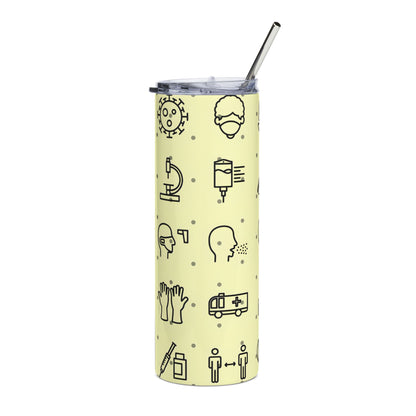 Medical Icons 20oz Stainless Tumbler — Healthcare Worker Travel Cup