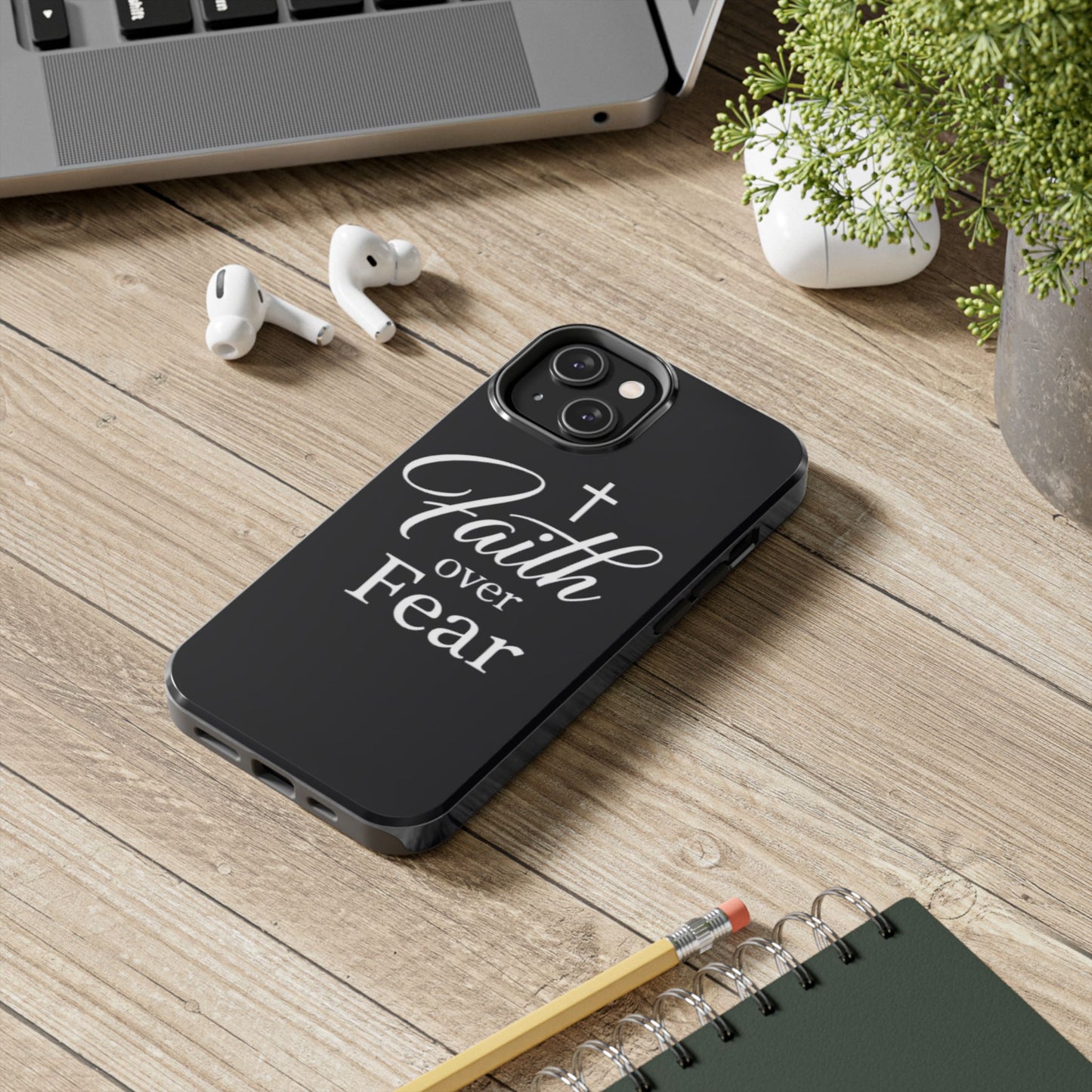 Faith Over Fear Tough Phone Case — Inspirational Christian Cross Phone Cover