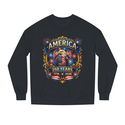 America 250 Years Crewneck Sweatshirt — 1776–2026 Patriotic Eagle Design