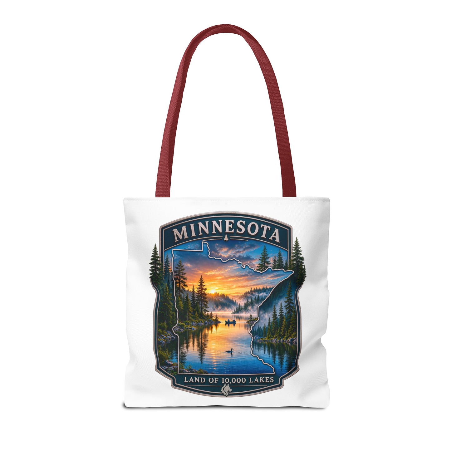 Minnesota Scenic Tote Bag — 'Land of 10,000 Lakes' Sunset Lake Design