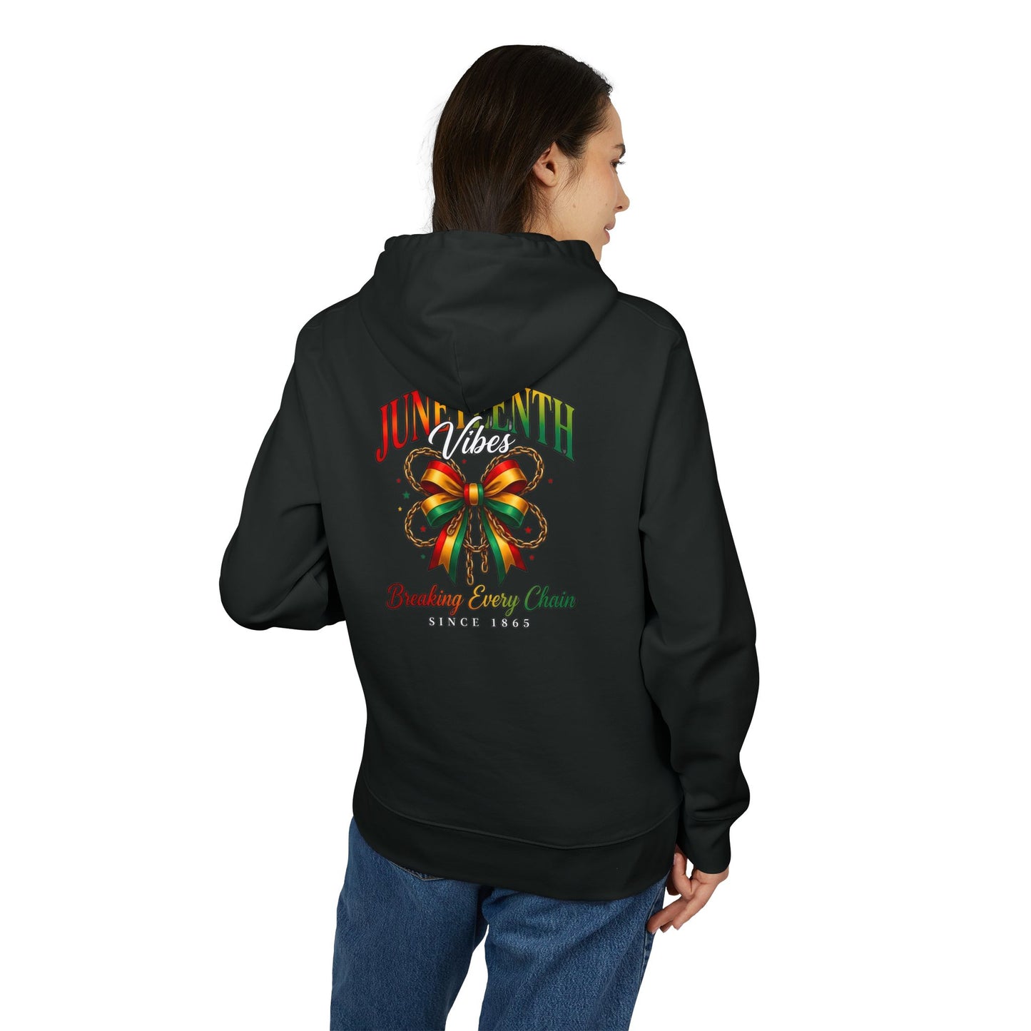 Juneteenth Ribbon Hoodie – "Breaking Every Chain" Celebration Sweatshirt