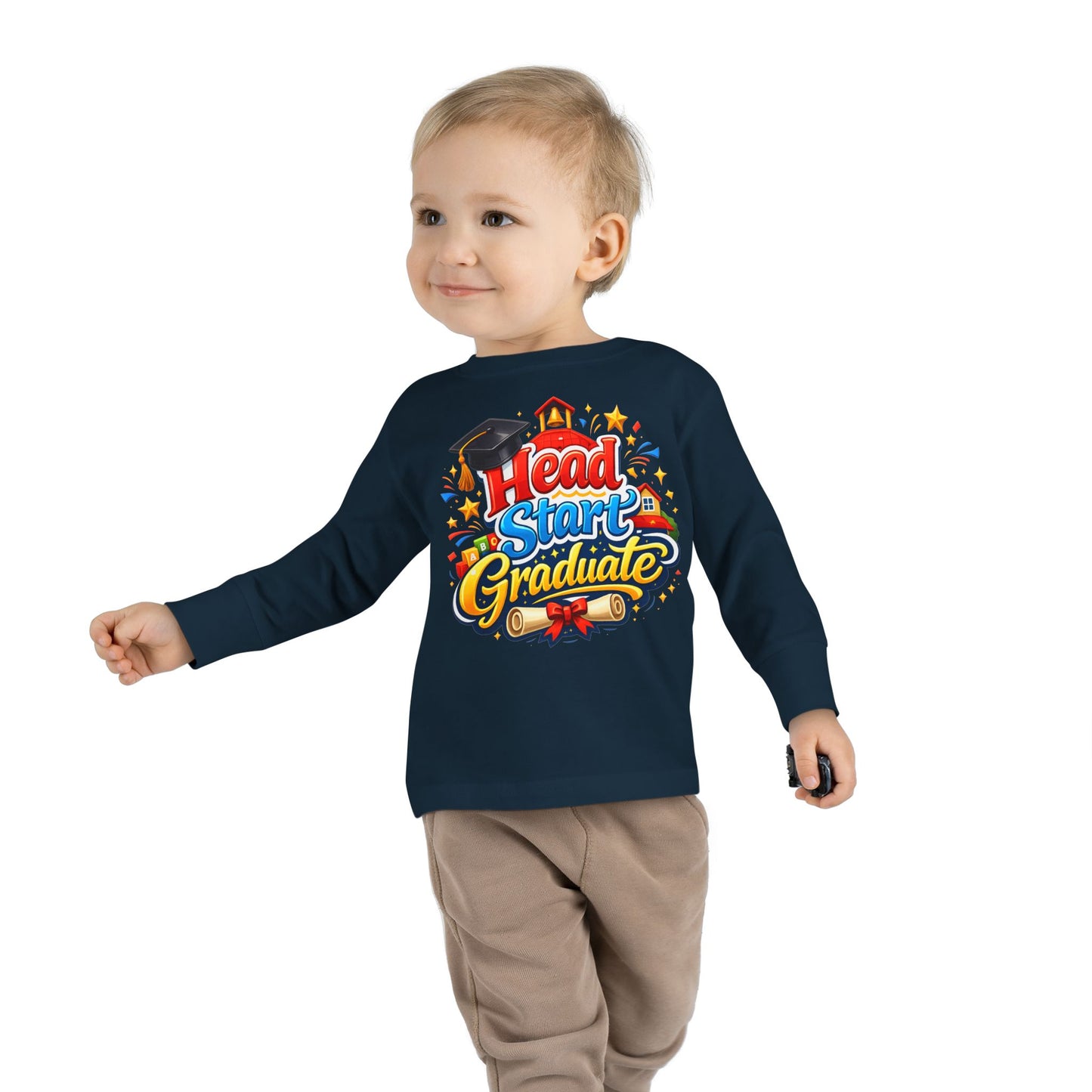 Toddler Long Sleeve Tee - "Head Start Graduate" Preschool Graduation Shirt