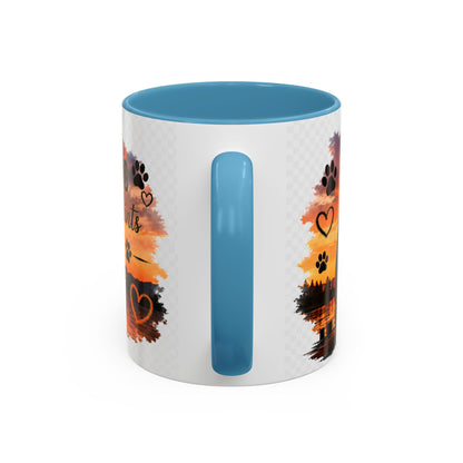 Dog Lover Coffee Mug - "A True Friend Leaves Paw Prints on Your Heart" Accent Mug (11/15oz)