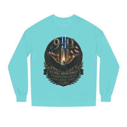 9/11 Memorial Sweatshirt — We Will Never Forget Tribute Crewneck