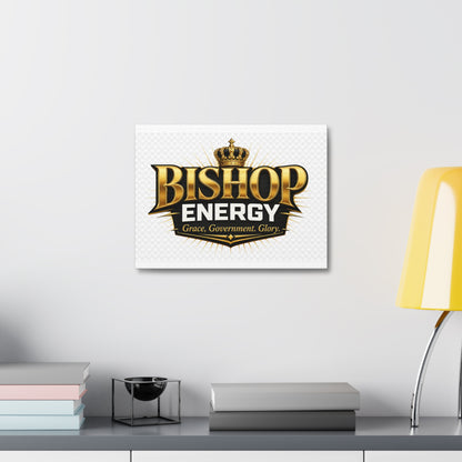 Bishop Energy Stretched Canvas - Gold Crown Emblem (Grace, Government, Glory)