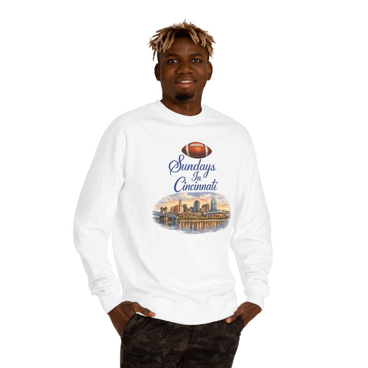 Sundays in Cincinnati Sweatshirt — Cincinnati Skyline Football Crewneck
