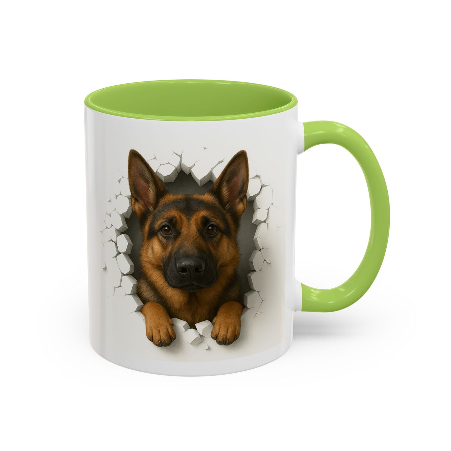 German Shepherd Coffee Mug — "Peek-a-Buddy" Accent Dog Mug (11/15oz)