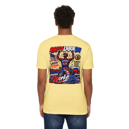 Labor Day Workers T-Shirt – "Happy Labor Day" Union Strong Patriotic Tee
