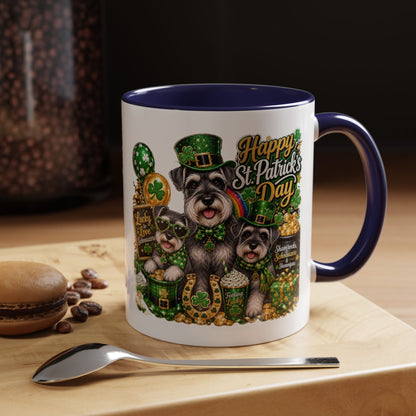 St. Patrick’s Day Dog Coffee Mug — Happy St. Patrick’s Day Accent Mug (11/15oz)