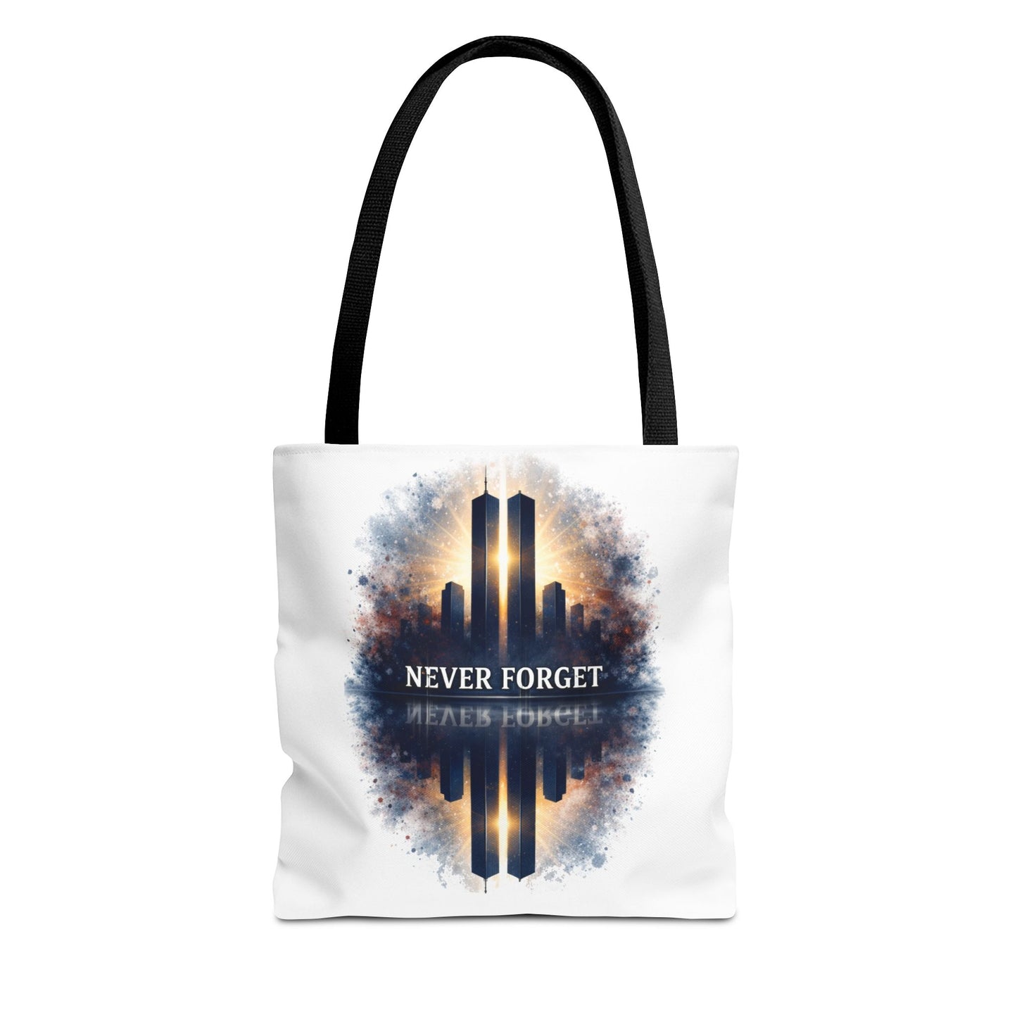 Never Forget Memorial Tote Bag — 9/11 Tribute Skyline All-Over Print