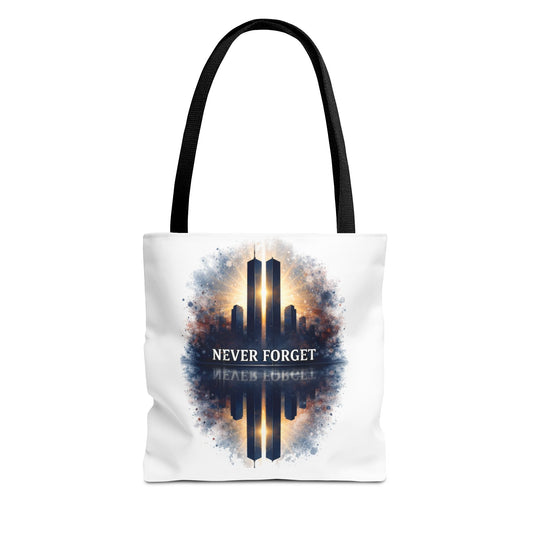 Never Forget Memorial Tote Bag — 9/11 Tribute Skyline All-Over Print