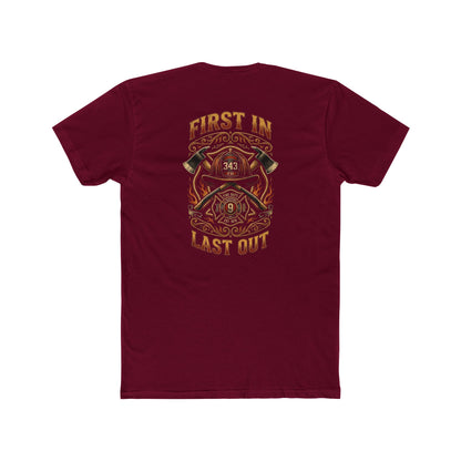 Firefighter T‑Shirt - "First In Last Out" Vintage Firefighter Crew Tee