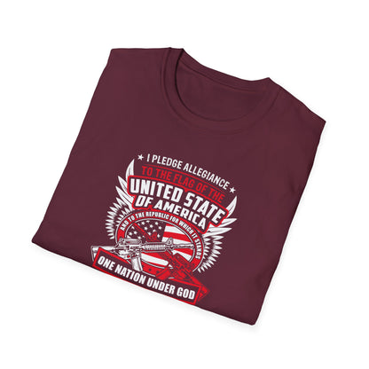 I Pledge Allegiance To the Flag of the of America The Reporlic for Which It Stands One Nation Under God Indivisible  With Liberty and Justice for All T-Shirt