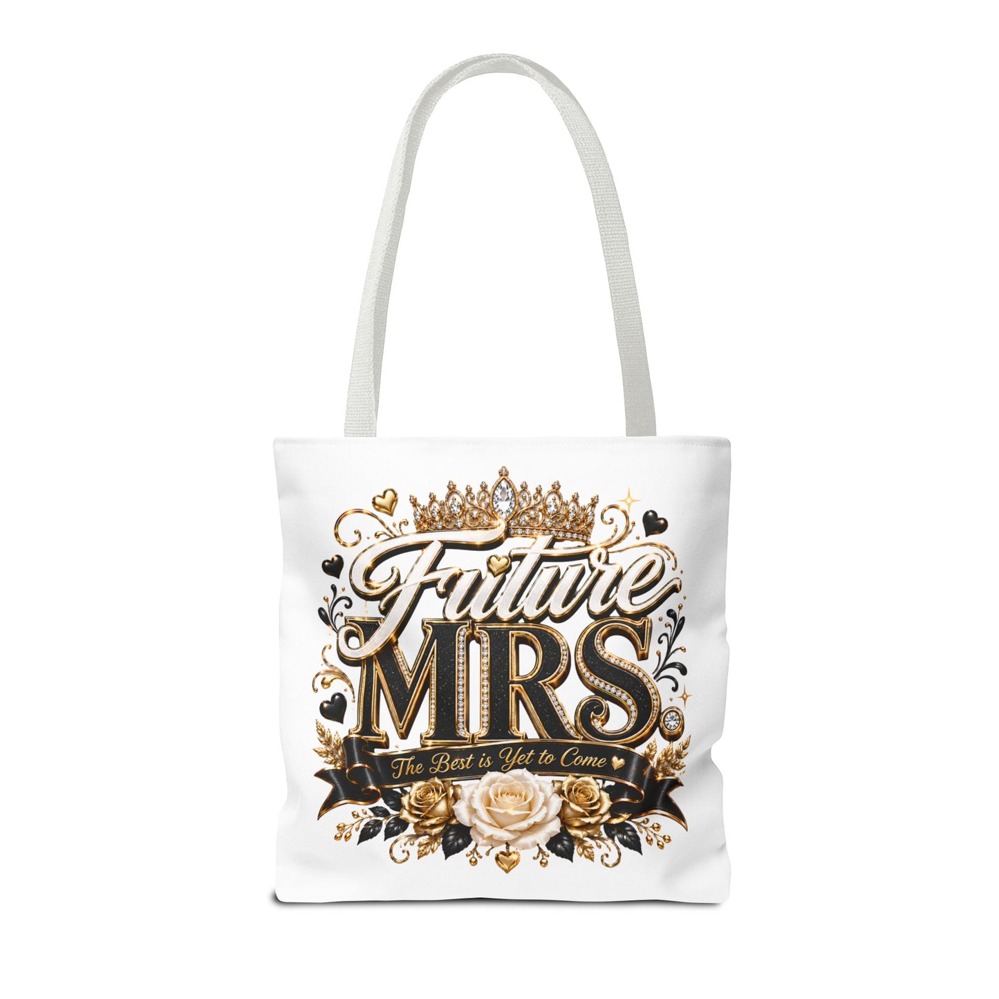Future Mrs. Tote Bag — Bridal Bachelorette Gift Bag with Gold Crown Design