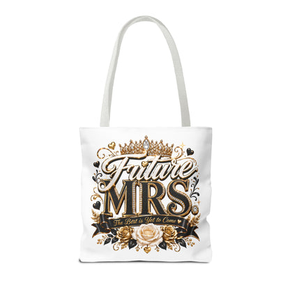 Future Mrs. Tote Bag — Bridal Bachelorette Gift Bag with Gold Crown Design