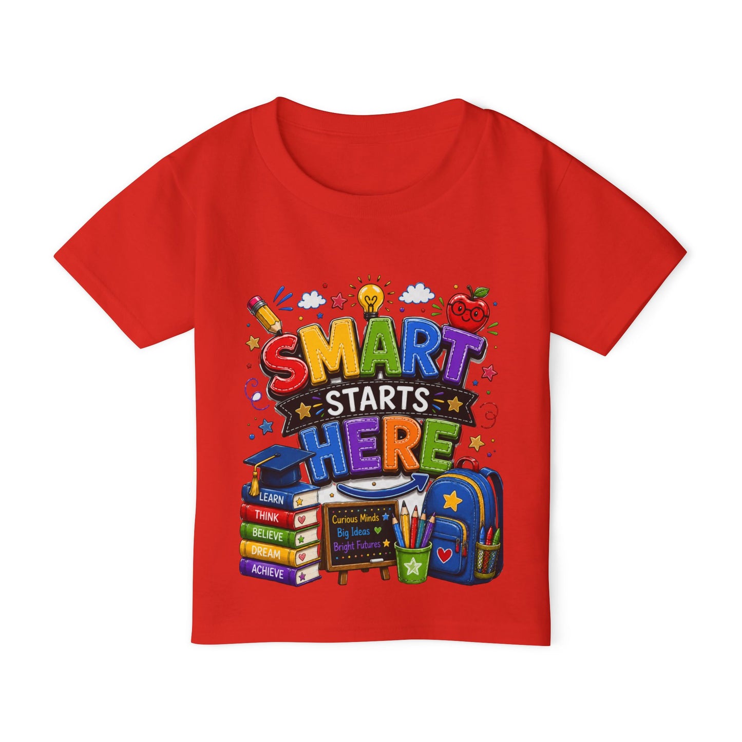 Toddler T-Shirt - "Smart Starts Here" Back-to-School Schoolhouse Design