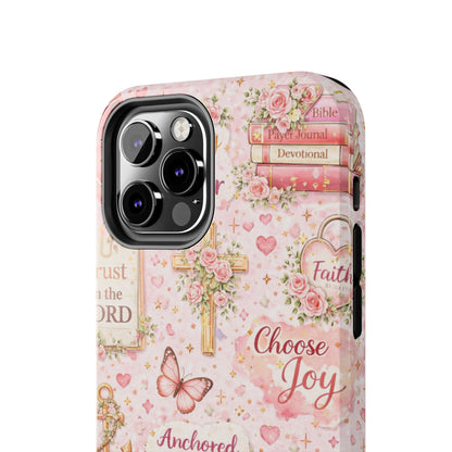 Anchored In Christ Phone Case | Christian floral iPhone Case