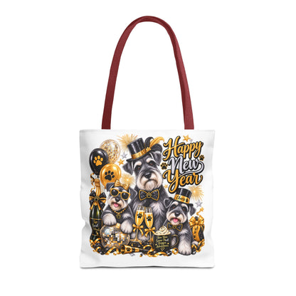 Happy New Year Dog Tote Bag — Festive Party Pups All-Over Print