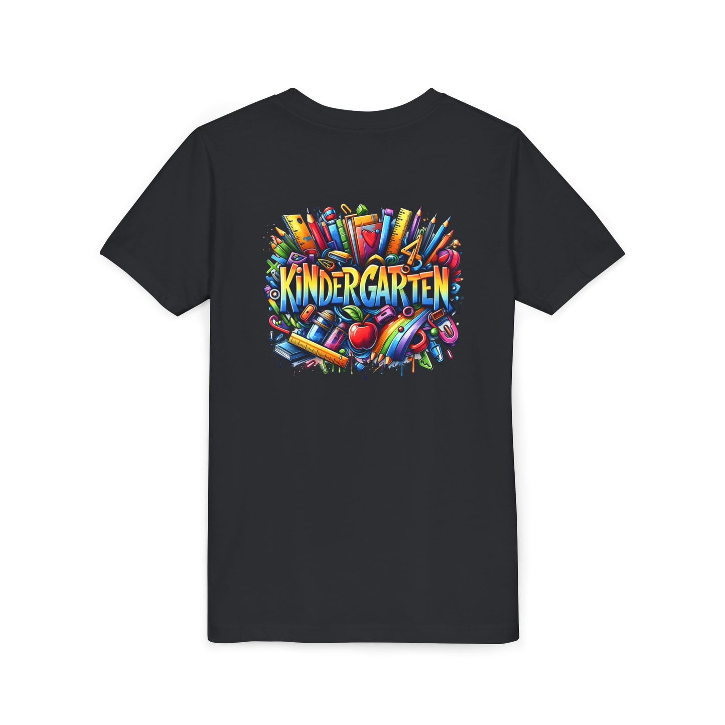 Kindergarten Colorful School Supplies Youth Tee — Back-to-School Kids T-Shirt