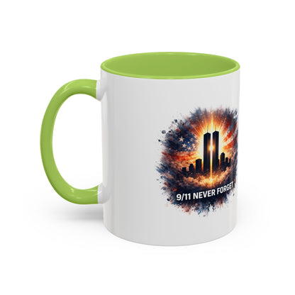 9/11 Never Forget Coffee Mug - Memorial Tribute Accent Mug (11/15oz)