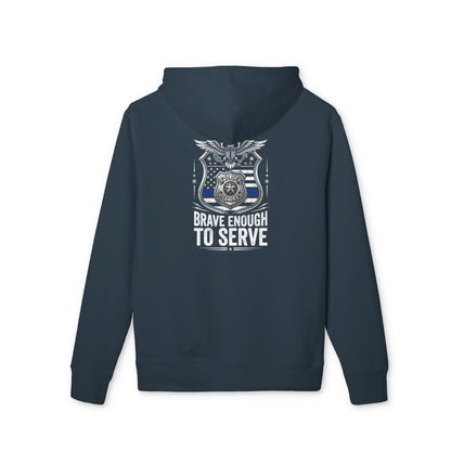 Brave Enough to Serve Hoodie — Thin Blue Line Police Tribute
