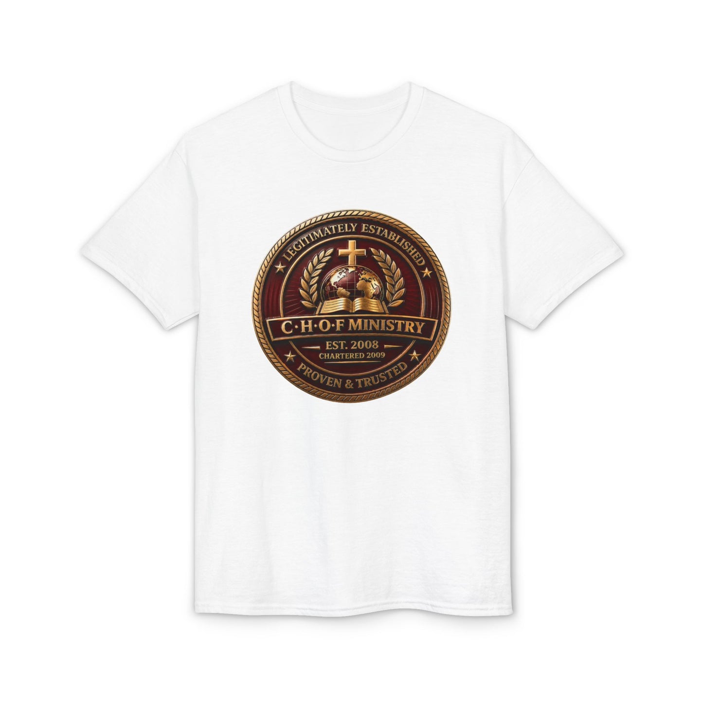 CHOF Ministry Logo T-Shirt — Established 2008 Christian Faith Tee