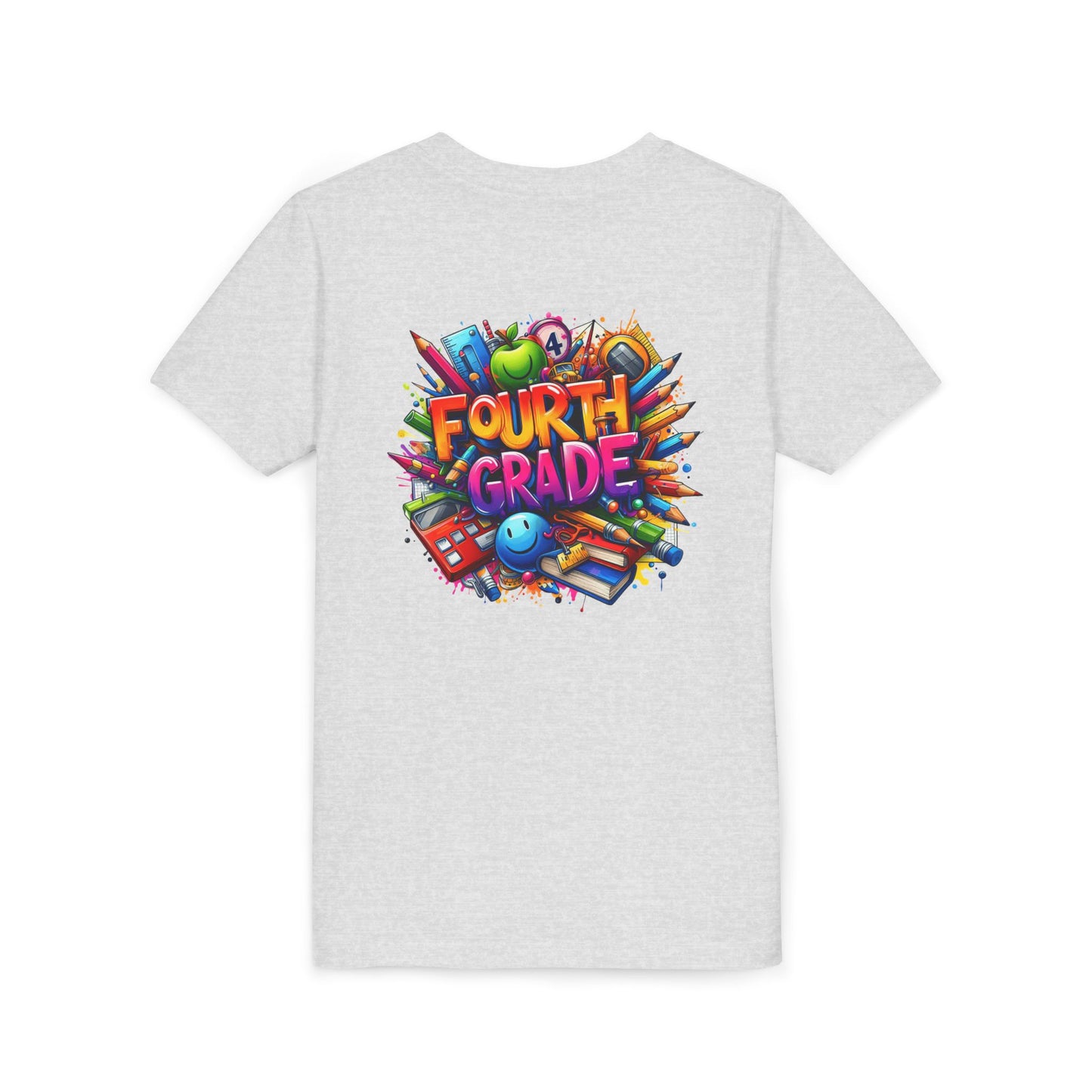 Fourth Grade Youth T‑Shirt – Colorful School Supplies Back to School Tee