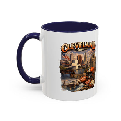 Cleveland Ohio Vintage Football Accent Coffee Mug (11/15oz)