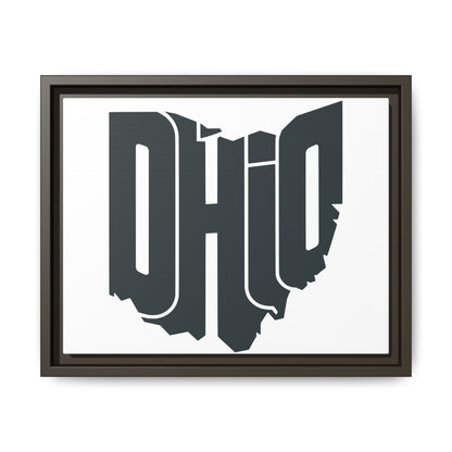 Ohio State Silhouette Matte Framed Canvas — Modern State Wall Art