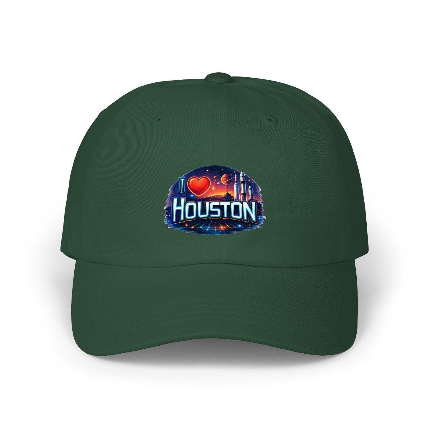 Houston Skyline Dad Cap — I  Houston Embroidered Baseball Hat