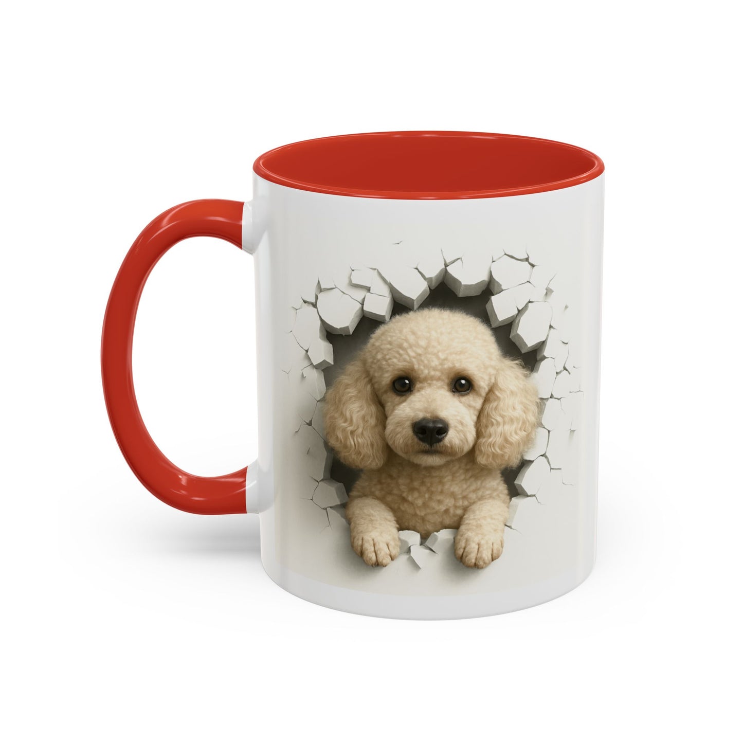 Poodle Peeking Accent Coffee Mug – Cute Dog Lover Gift (11/15oz)