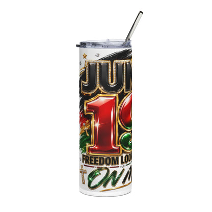 20oz Stainless Tumbler — Patriotic "June 19" Juneteenth Freedom Design