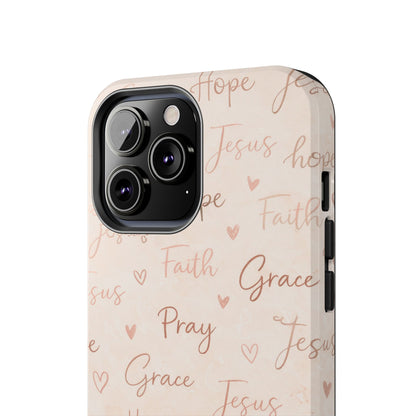Pray Grace Hope Phone Case | Christian Floral iPhone Case