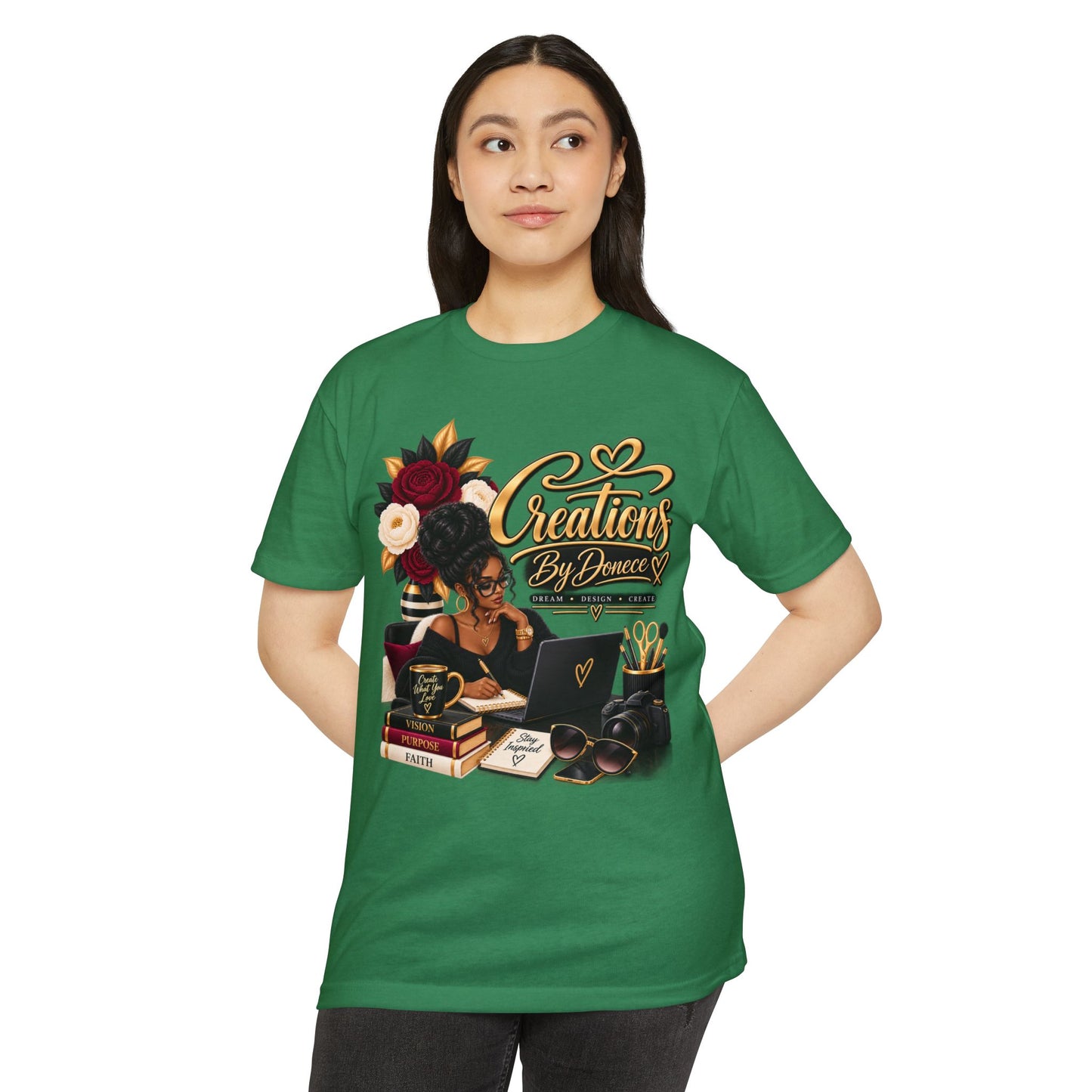 Creations By Denee Graphic T-Shirt — Black Woman Designer Artist Desk Tee