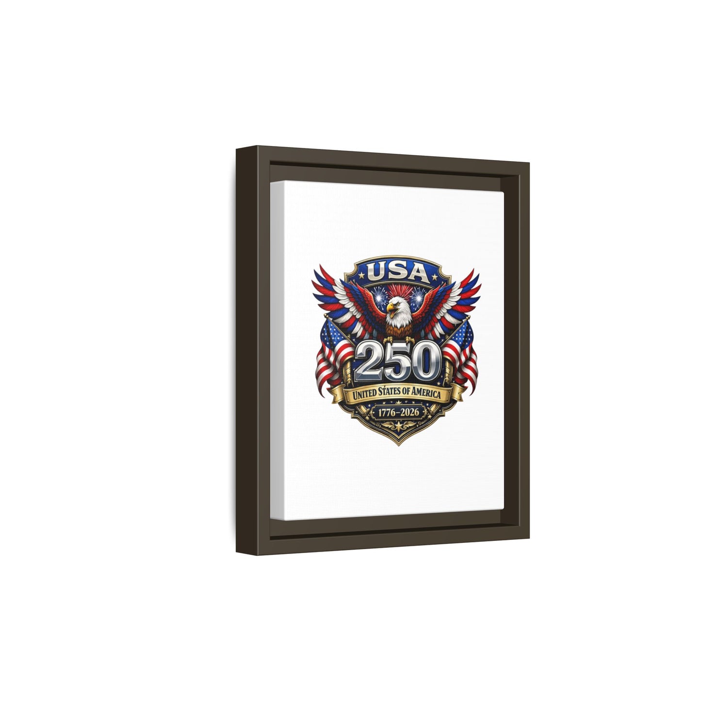 USA 250 Anniversary Framed Canvas — Patriotic Eagle 1776–2026 Wall Art