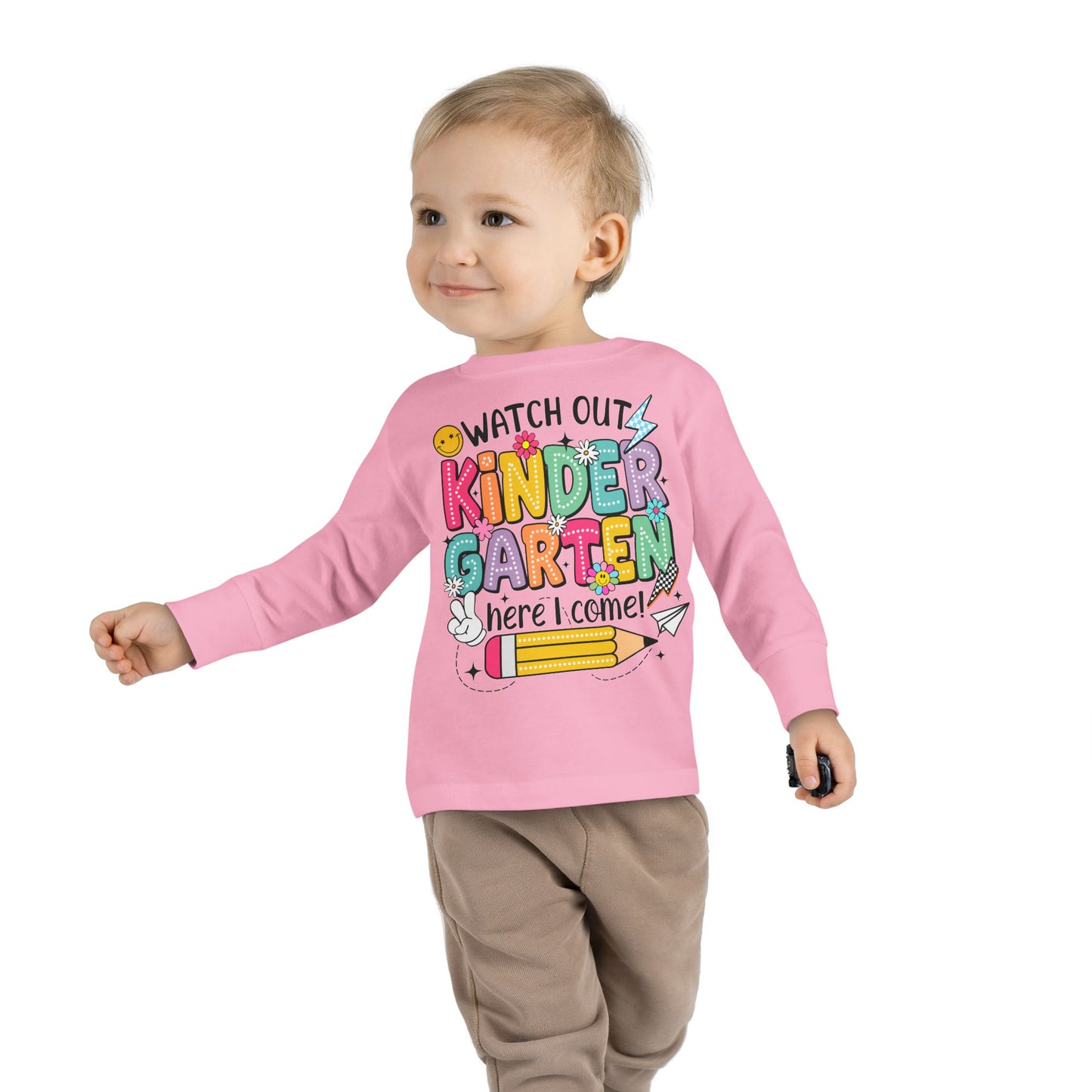 Kindergarten Here I Come Toddler Long Sleeve Tee