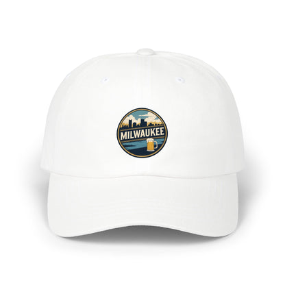 Milwaukee Skyline & Beer Patch Dad Cap — Vintage City Pride Baseball Hat