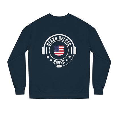 Heard Helped Saved Sweatshirt — Patriotic 911 Dispatcher/EMT Support Crewneck