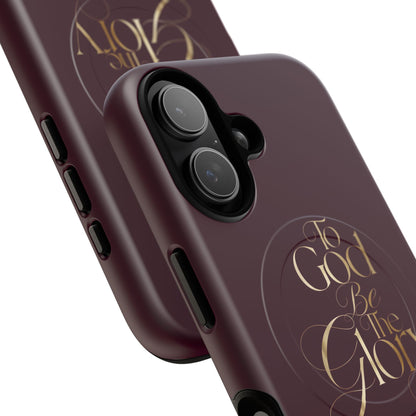 "To God Be The Glory" Tough Magnetic Phone Case — Burgundy Christian iPhone Cover