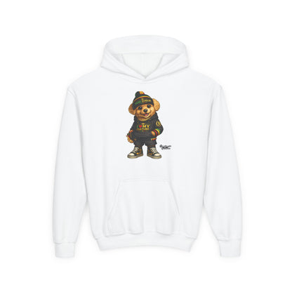 Kids Teddy Bear Hoodie — 'I Love My Culture' Streetwear Youth Sweatshirt