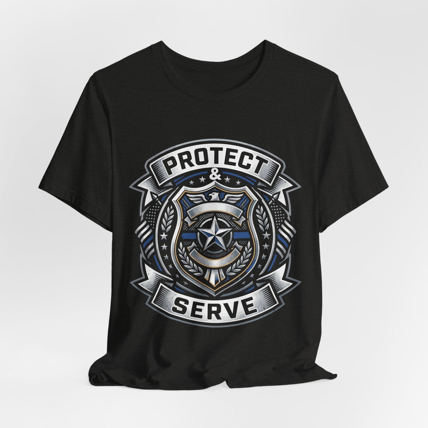 Protect & Serve T-Shirt — Police Badge Emblem Tee