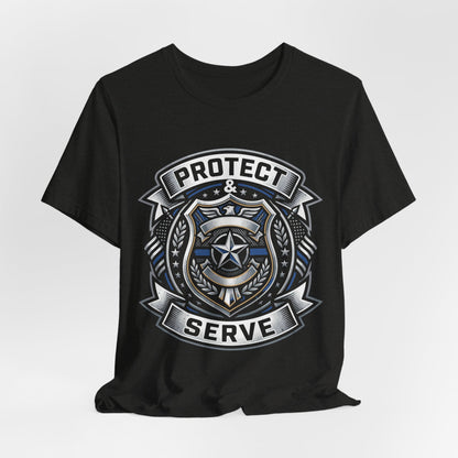 Protect & Serve T-Shirt — Police Badge Emblem Tee