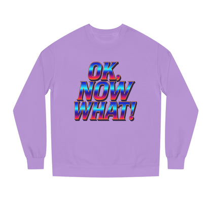 OK, Now What! Crewneck Sweatshirt — Bold Retro Gradient Graphic