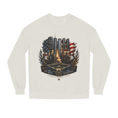 9/11 Memorial Crewneck Sweatshirt — We Will Never Forget Tribute