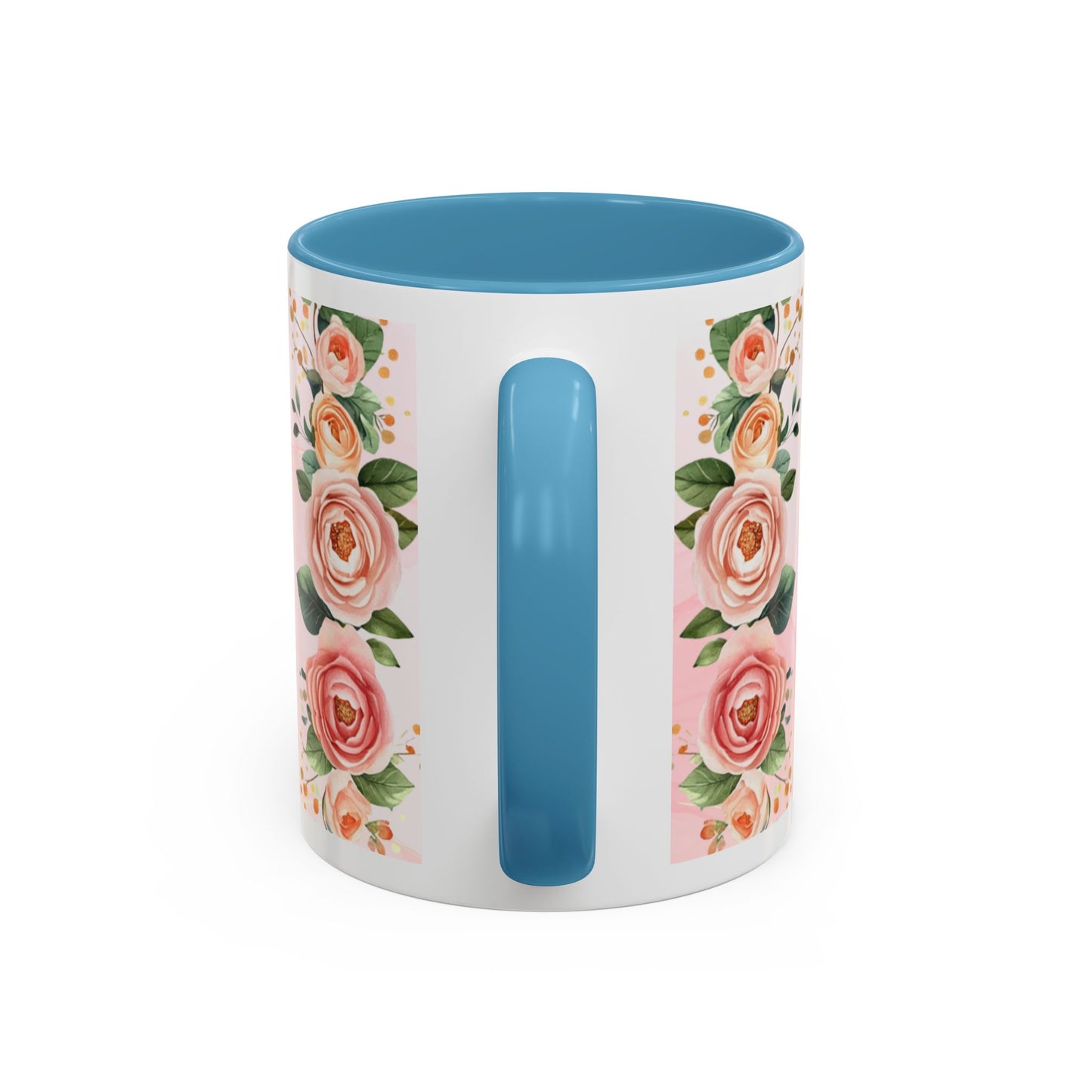 Mom Floral Accent Coffee Mug – Pink Rose Mother's Day Gift (11/15 oz)