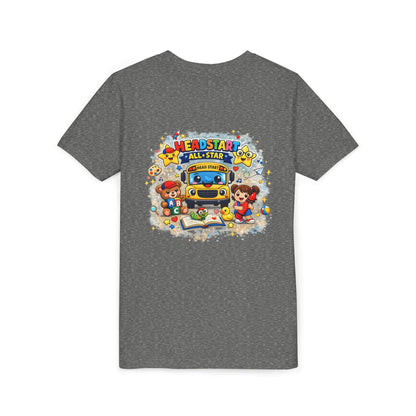 Youth Tee — "Headstart All-Star" Cute School Bus & Characters Back-to-School Shirt