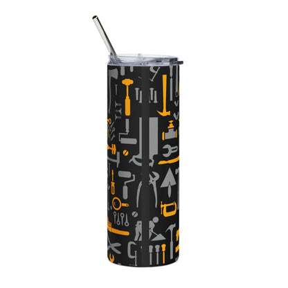 Tool Pattern 20oz Stainless Steel Tumbler — Construction Mechanic Gift