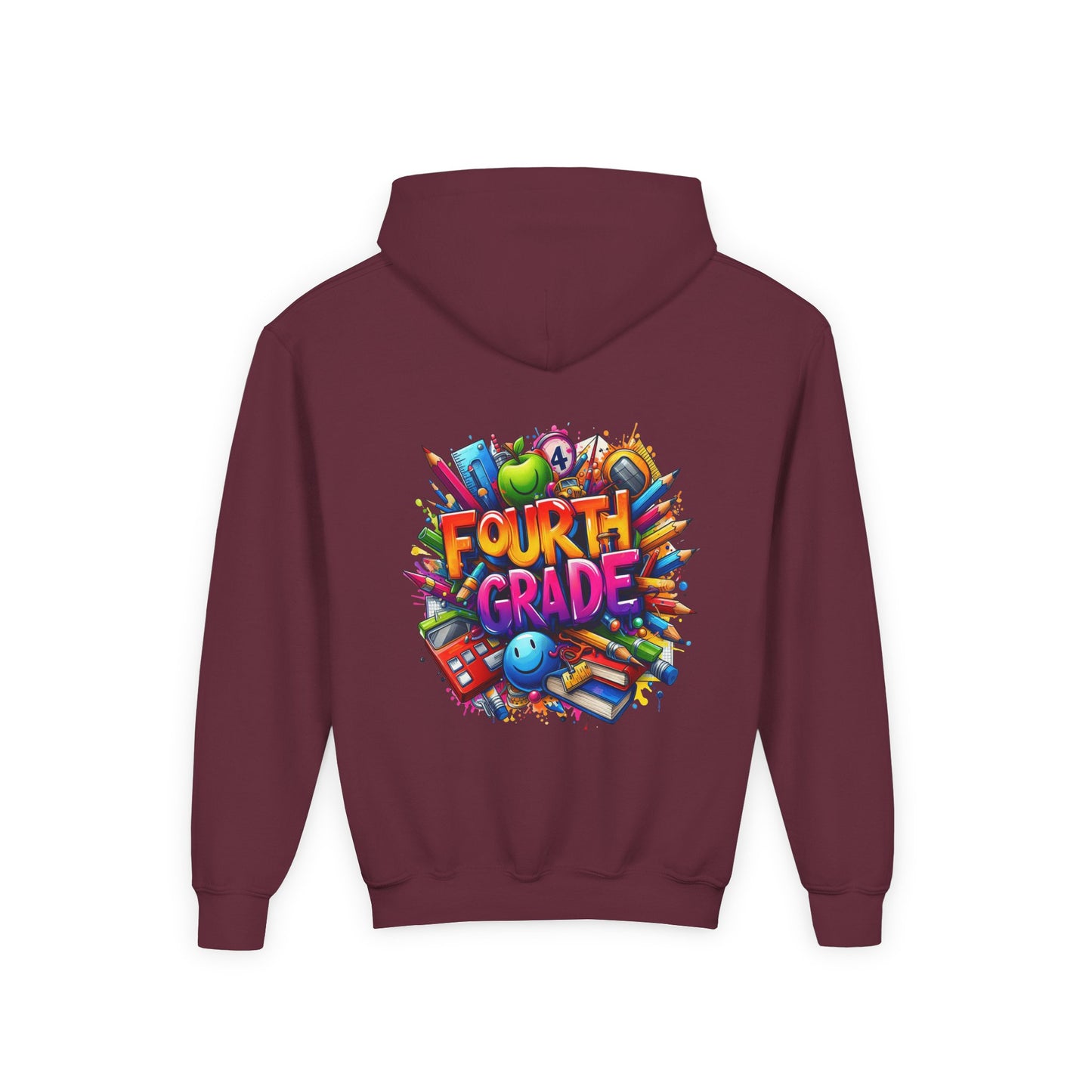 Fourth Grade Youth Hoodie — Colorful Back-to-School Kids Sweatshirt