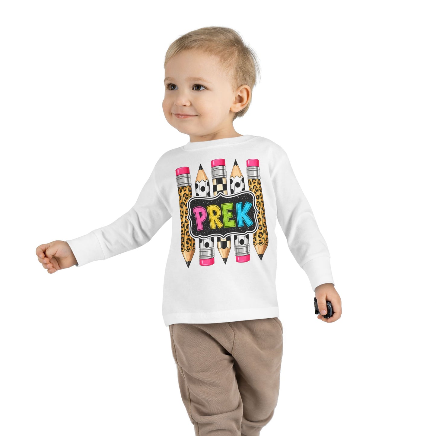 PREK Pencil Toddler Long Sleeve Tee — Cute Back-to-School Preschool Shirt