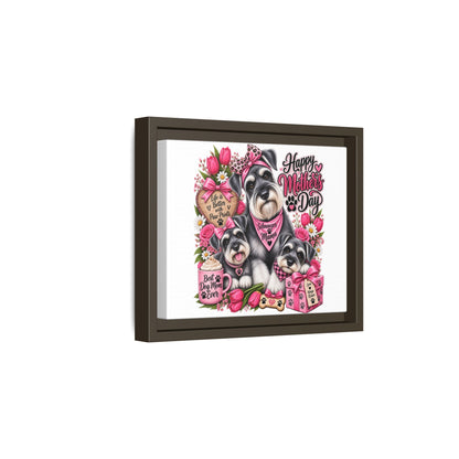 Happy Mother’s Day Schnauzer Canvas — Framed Matte Wall Art